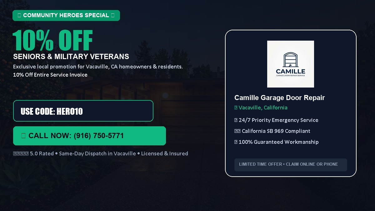 10% OFF Senior Citizens (65+) & Military / Veteran Community Discount in Vacaville, CA